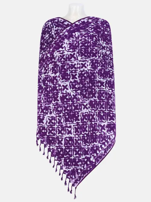 Purple Wax Dyed Viscose Shawl