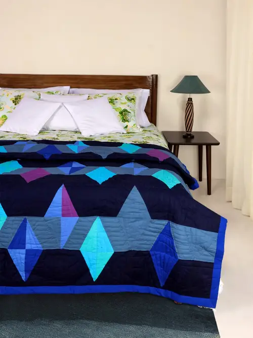 Midnight Blue Kids Playful Cotton Quilt