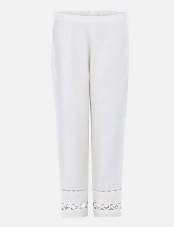Off White Mixed Cotton Pant